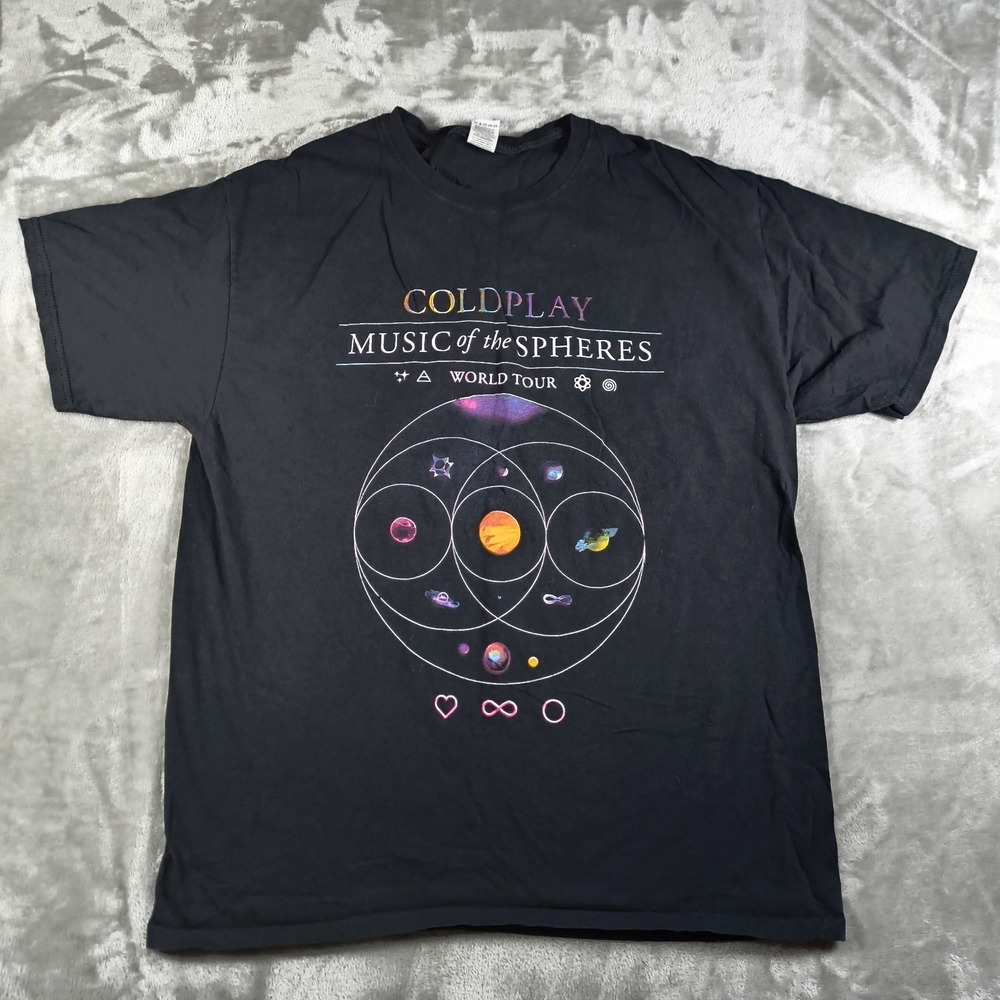 Coldplay Shirt Men Large Music Of The Spheres 2022 Concert Tour Band Rose Bowl